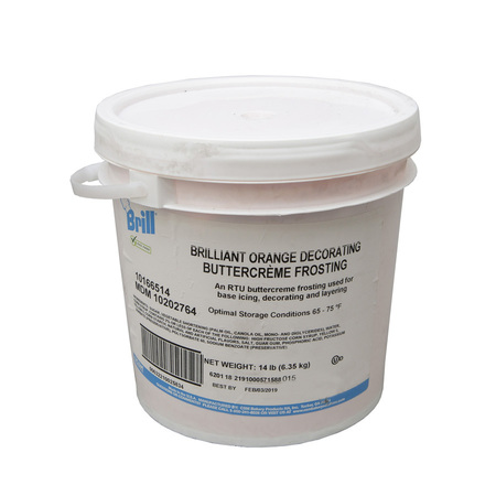 BRILL Decorating Icing Brilliant Orange Pail 14lbs 10202764